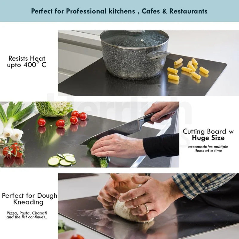 🛍️ 50% OFF – 304 Stainless Steel Cutting Board – Durable, Easy to Clean & Perfect for Kitchen, Baking & Meat Prep 🔪✨