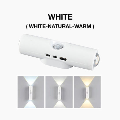 🌈Smart LED Motion Sensor Night Light, Dimmable RGB Color Changing Wall Lamp, USB Rechargeable Gradient Magnetic Stick-on Ambient Light for Bedroom, Hallway, Entryway Home Lighting Decor Accessories