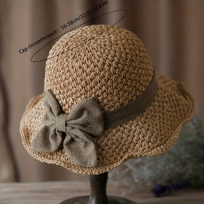 🧢 48% OFF NOW! 🌞 Elegant Woven Straw Sun Hat with Bow – Breathable, Foldable & Perfect for Beach & Travel 👒