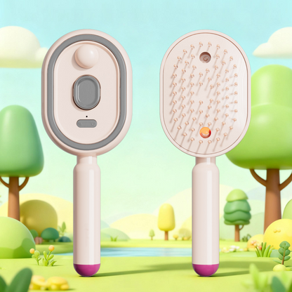 💖Scalp Massager Comb 💆‍♀️ – Self-Cleaning 🧼, Tangle-Free ✂️ & Frizz-Control Hair Brush with Soothing Mist Spray 💨✨ | Perfect for Dry, Brittle Hair 💧🌟