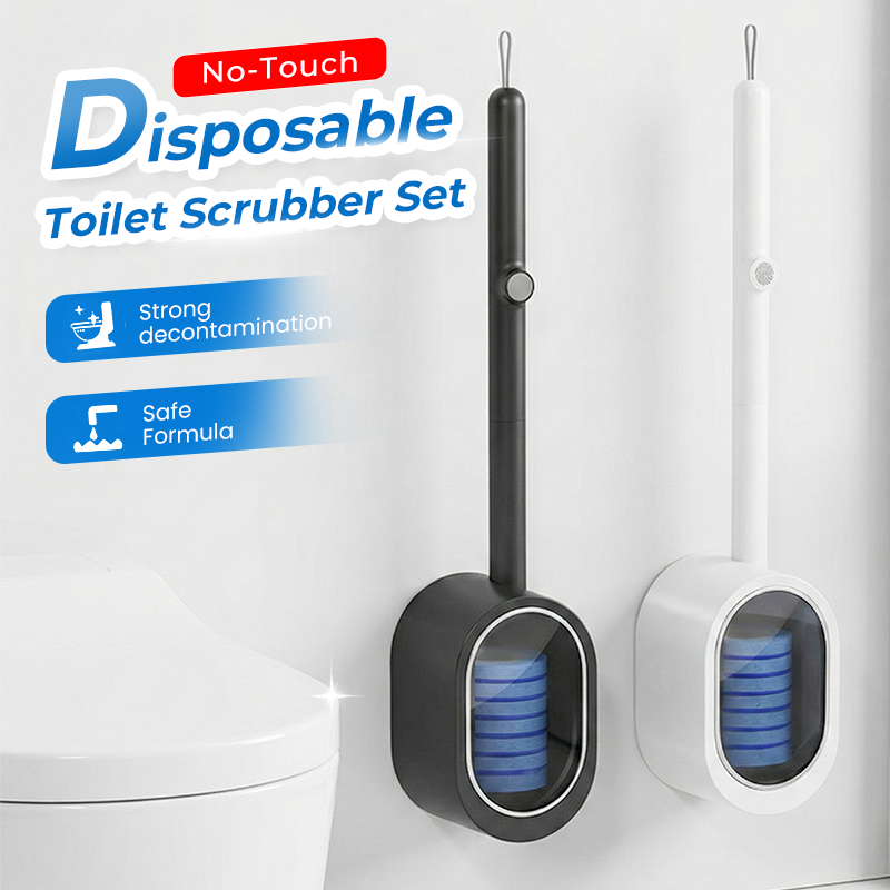 🧹 Disposable Toilet Brush Set | Touchless Disposal | Daily Bathroom Cleaning · Removes Grime from Hard-to-Reach Areas