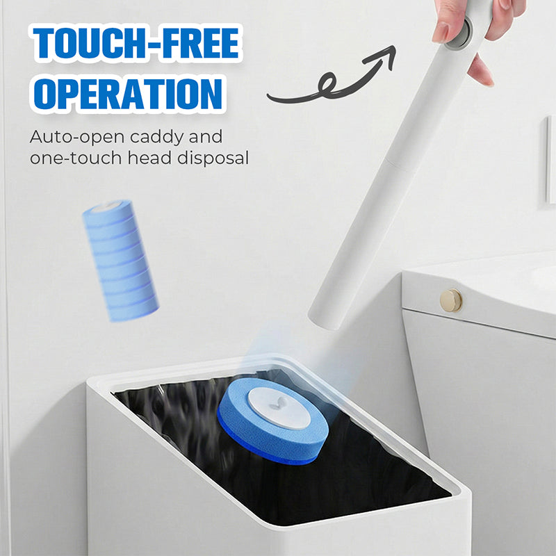🧹 Disposable Toilet Brush Set | Touchless Disposal | Daily Bathroom Cleaning · Removes Grime from Hard-to-Reach Areas