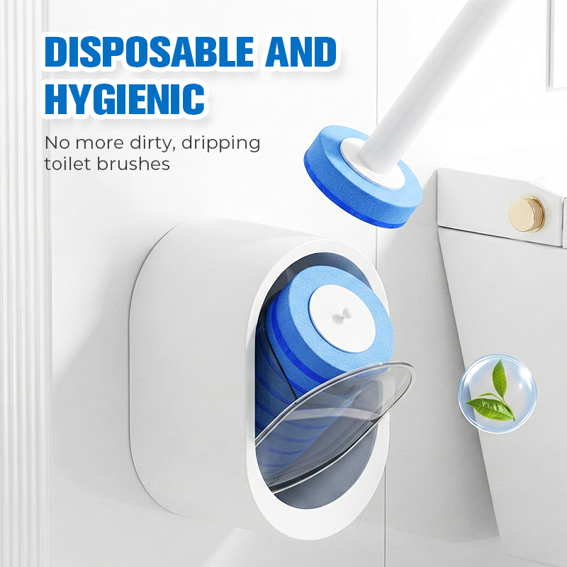🧹 Disposable Toilet Brush Set | Touchless Disposal | Daily Bathroom Cleaning · Removes Grime from Hard-to-Reach Areas