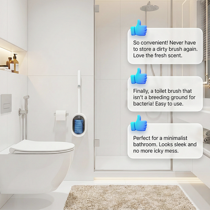 🧹 Disposable Toilet Brush Set | Touchless Disposal | Daily Bathroom Cleaning · Removes Grime from Hard-to-Reach Areas