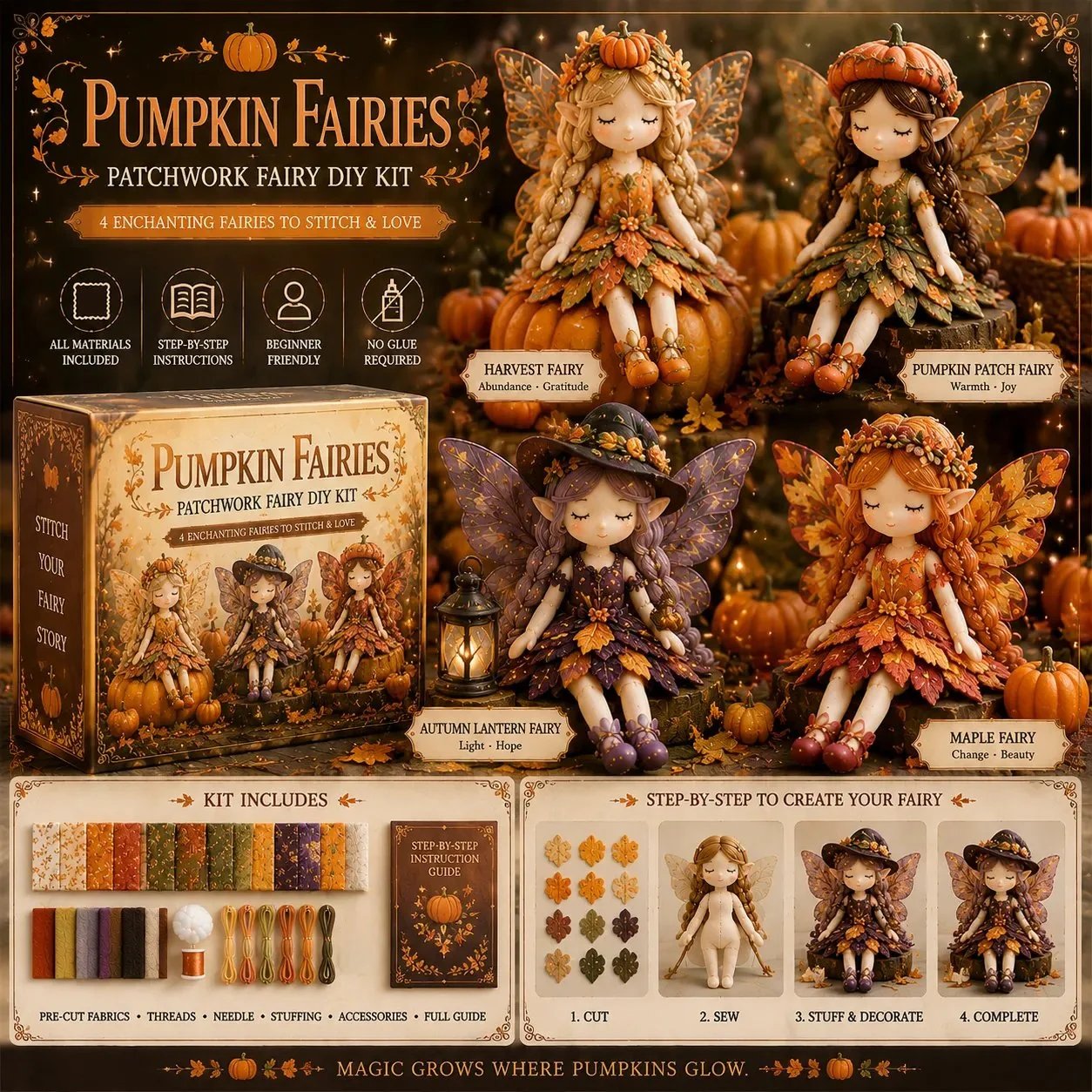 🥳2026 HOT SALE🥳💞50K+ SOLD!🧵✨ 50% OFF! Fairy Patchwork DIY Collection – Stitch 4 unique fairies, create keepsakes to treasure. Perfect for craft lovers & magical gifts! 🧚‍♀️💫