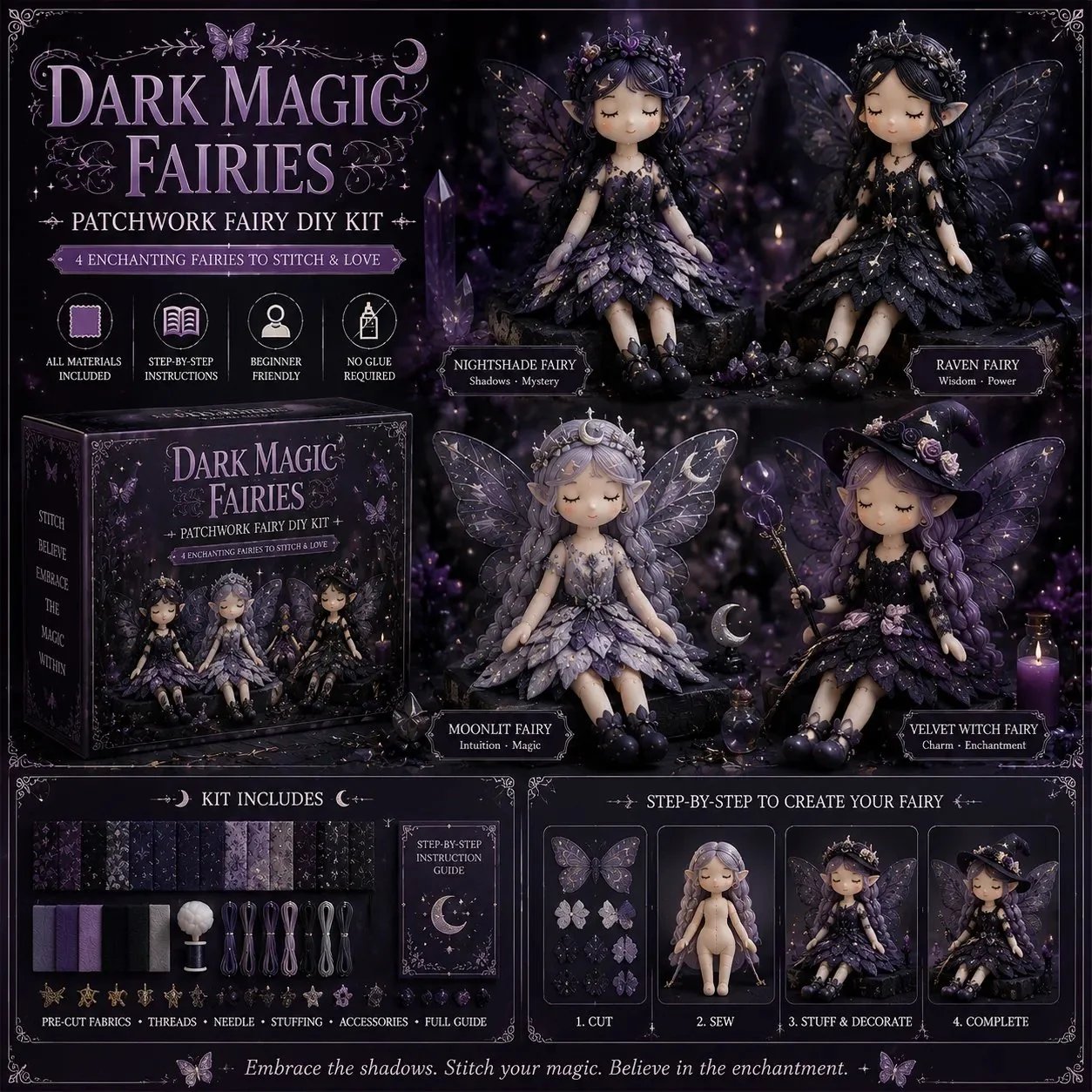 🥳2026 HOT SALE🥳💞50K+ SOLD!🧵✨ 50% OFF! Fairy Patchwork DIY Collection – Stitch 4 unique fairies, create keepsakes to treasure. Perfect for craft lovers & magical gifts! 🧚‍♀️💫