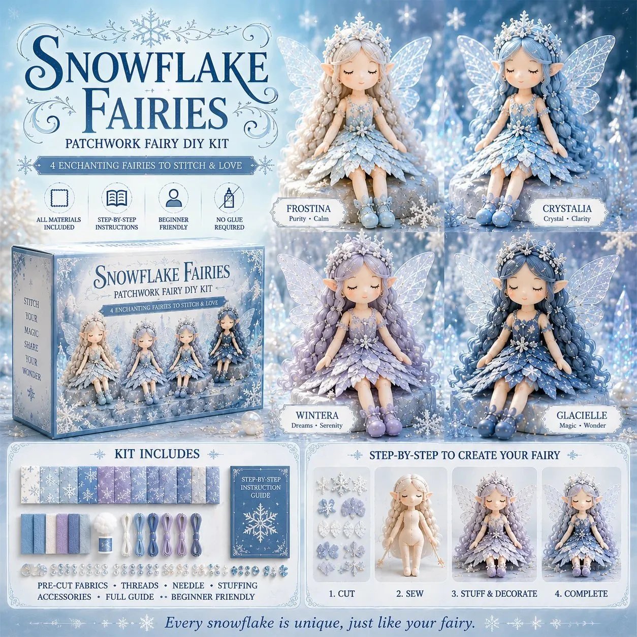 🥳2026 HOT SALE🥳💞50K+ SOLD!🧵✨ 50% OFF! Fairy Patchwork DIY Collection – Stitch 4 unique fairies, create keepsakes to treasure. Perfect for craft lovers & magical gifts! 🧚‍♀️💫