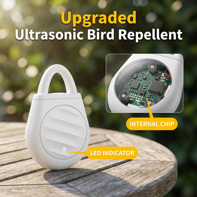 🏆 Last Day Special Price £16.99 ! 🐦Buy 2 Get 1 Free🎁No more trouble from birds, beasts and locusts！Portable Ultrasonic Bird Repellent Keychain