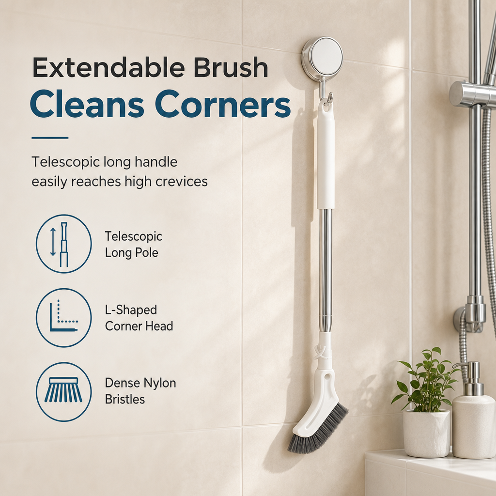 🎉 EXCLUSIVE OFFER 🧹 Buy 2, Get 1 Free + Free Hook 🎁  Multifunctional Extendable Long-Handle Floor Cleaning Brush