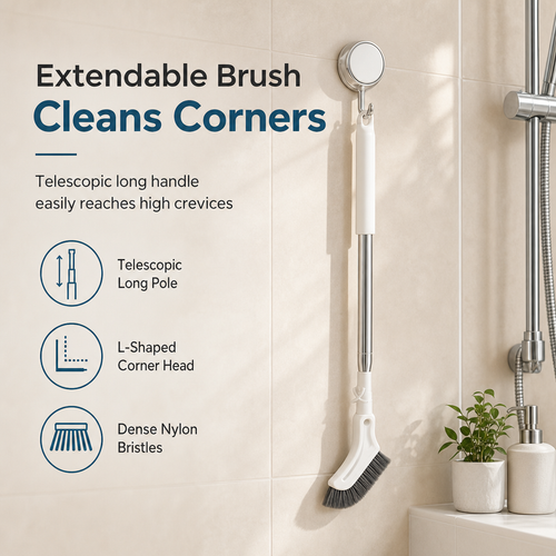 🎉 EXCLUSIVE OFFER 🧹 Buy 2, Get 1 Free + Free Hook 🎁  Multifunctional Extendable Long-Handle Floor Cleaning Brush