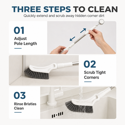 🎉 EXCLUSIVE OFFER 🧹 Buy 2, Get 1 Free + Free Hook 🎁  Multifunctional Extendable Long-Handle Floor Cleaning Brush