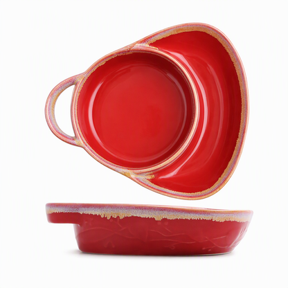 🏺Retro Ceramic Divided Baking Dish with Single Handle